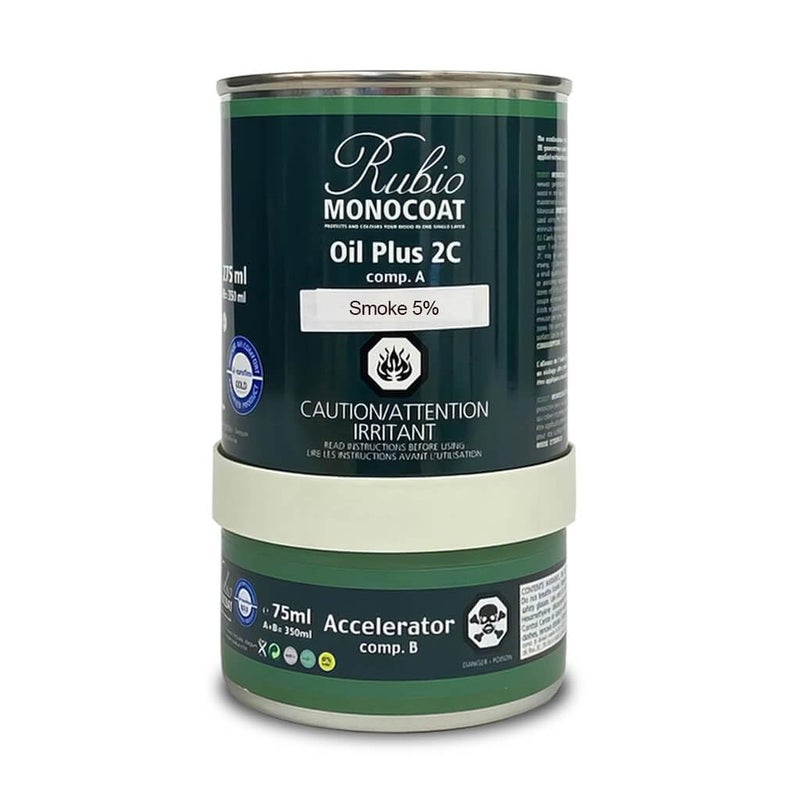 Rubio Monocoat Wood Stain & Finish 175 ftÂ² - Dark Oak | Oil Plus 2C | Quick-Dry, Eco-Friendly Linseed Wood Oil for Indoor Use, Includes Accelerator (Part B) | Protector | 350 ml - Image 1